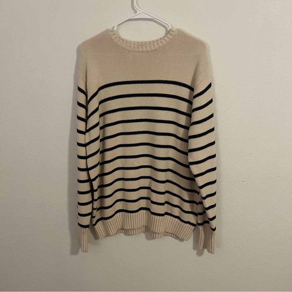 Brandy Melville Cream and Black Striped Sweater - Picture 2 of 6